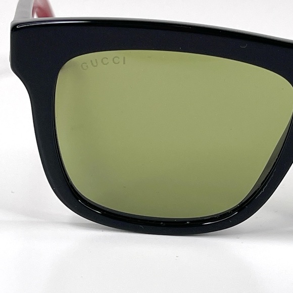 GUCCI Square Sunglasses NEW Black Red Green GG0158S 004 54 Made In Italy main image 11